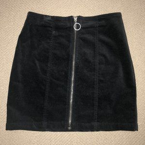 Black Zip-Up Mini Skirt